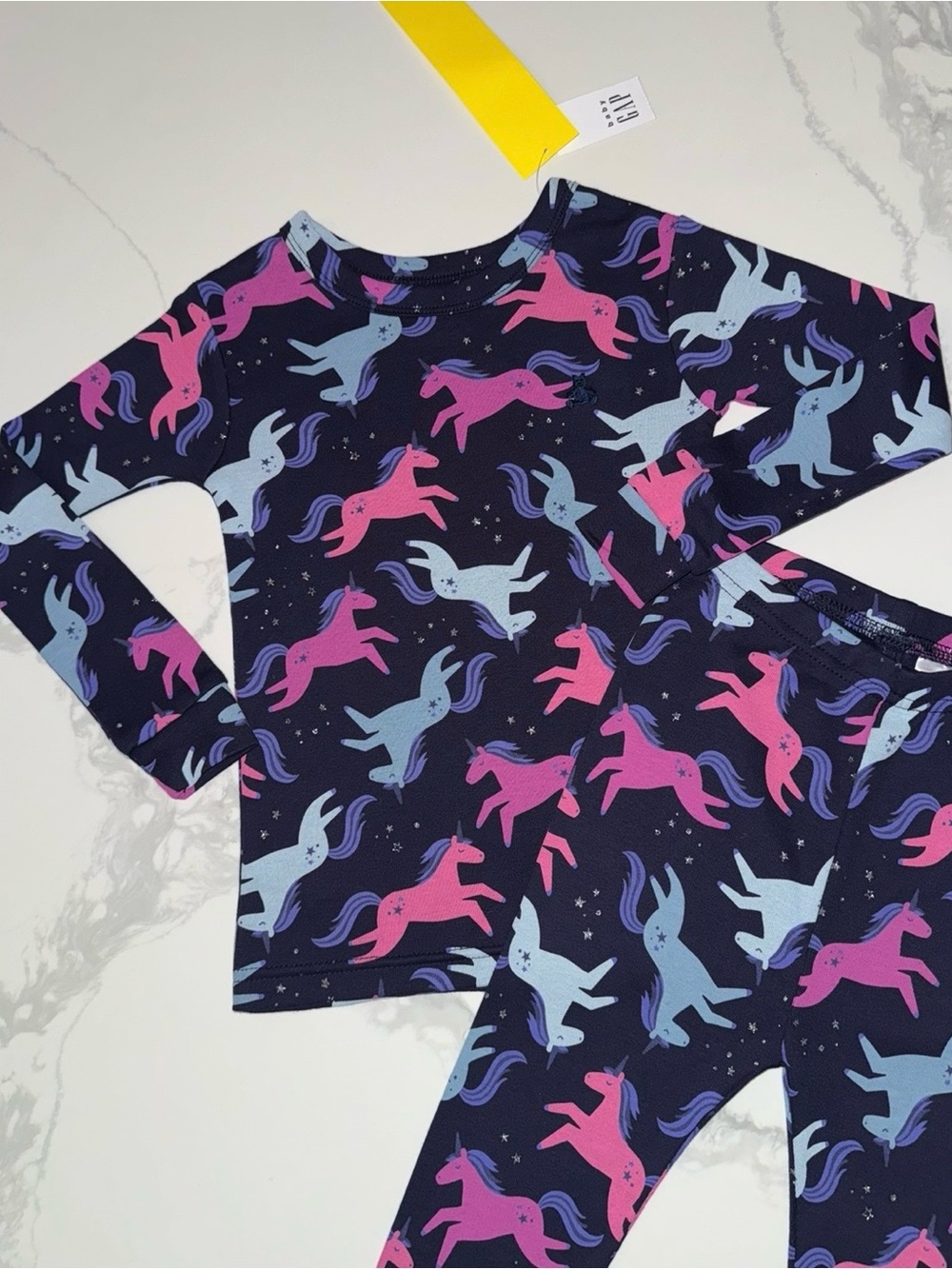 GAP Kids Sparkle Unicorn & Stars Pajama Set Size 4